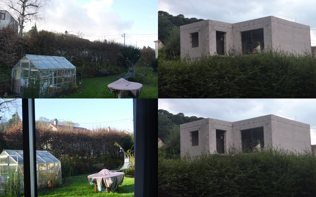 vue avant la construction - vue après la construction